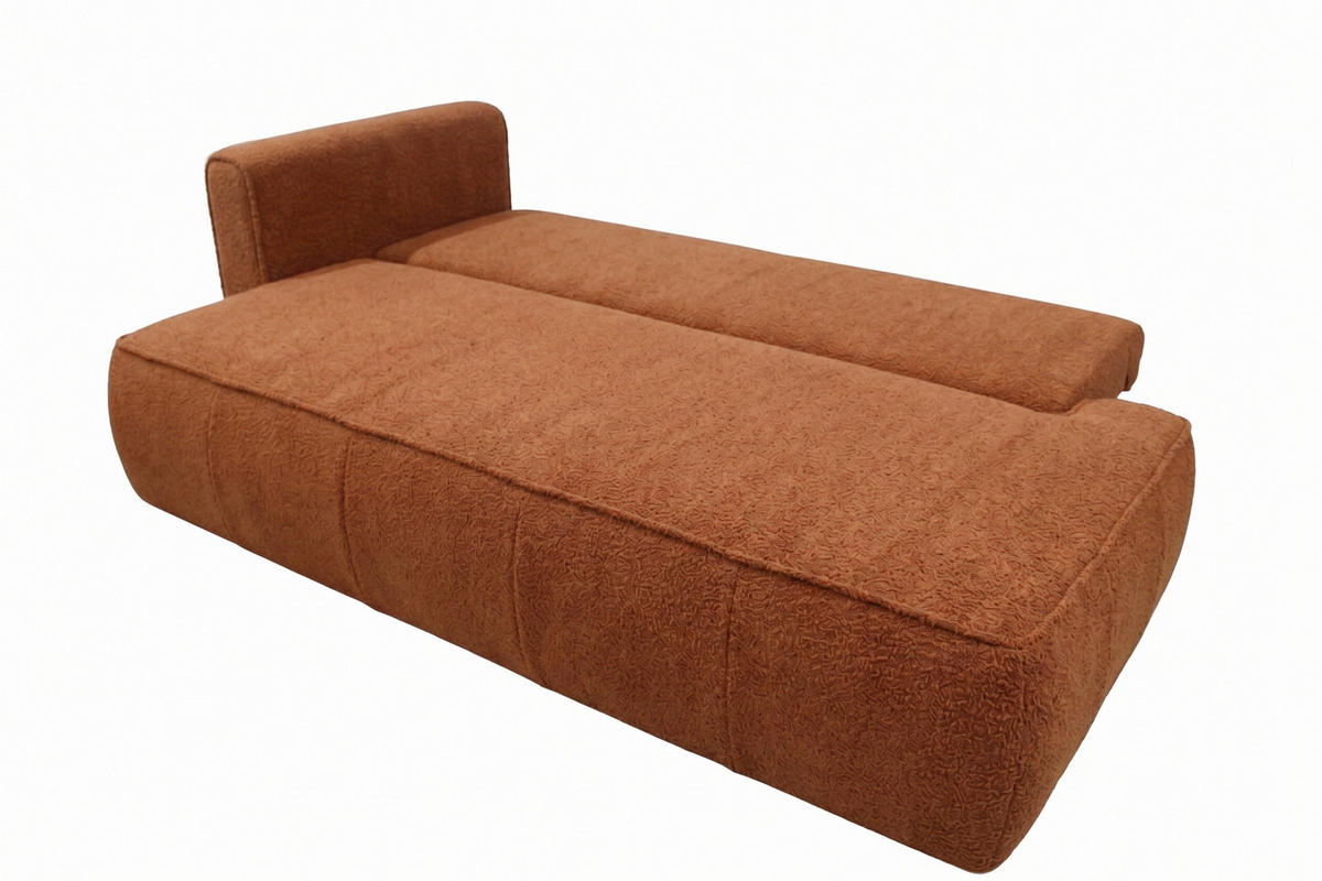 RÉCAMIERE HEVIA in Bouclé Rostfarben  inkl.  - Rostfarben/Schwarz, Design, Kunststoff/Textil (98/97/235cm) - MID.YOU
