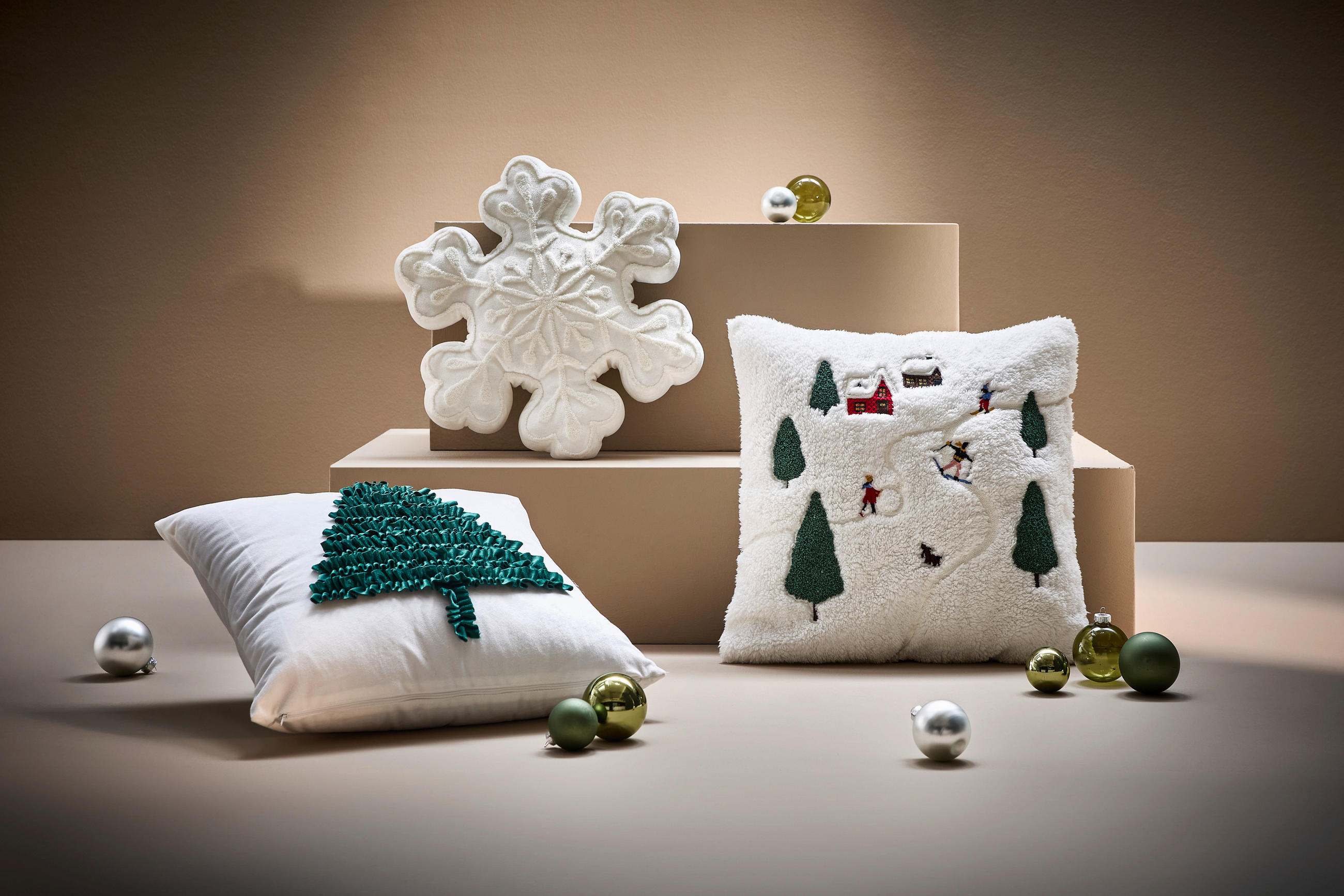 KISSENHÜLLE 45/45 cm  - Weiß, KONVENTIONELL, Textil (45/45cm) - X-Mas