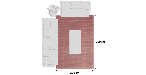 HOCHFLORTEPPICH 200/290 cm Bellevue Hellrosa - Hellrosa, Basics, Textil (200/290cm) - Novel