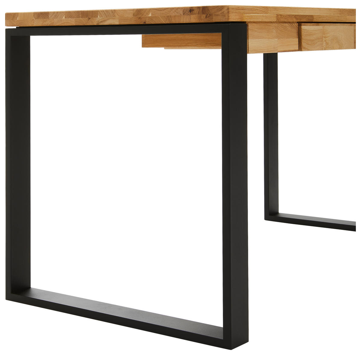 PISALNA MIZA les barve hrasta  - črna/barve hrasta, Moderno, kovina/les (150/65/76cm) - Linea Natura