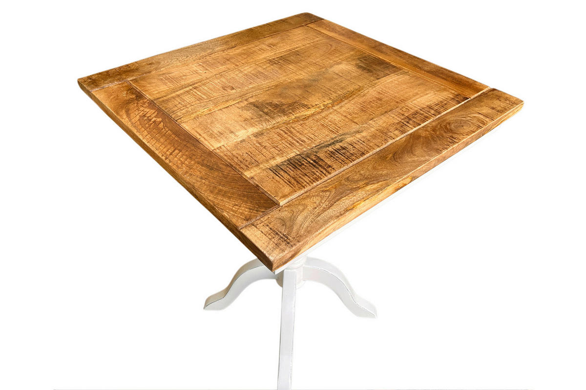 {iNAME,[]} Echtholz, Nachbildung  Holz, Holzwerkstoff quadratisch Weiß, Honig  - Weiß/Honig, KONVENTIONELL, Holz/Holzwerkstoff (70/78/70cm) - MID.YOU