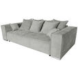 BIGSOFA Flachgewebe Naturfarben  - Chromfarben/Naturfarben, KONVENTIONELL, Textil/Metall (256/68/122cm) - Carryhome