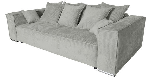 BIGSOFA Flachgewebe Naturfarben - Chromfarben/Naturfarben, KONVENTIONELL, Textil/Metall (256/68/122cm) - Carryhome