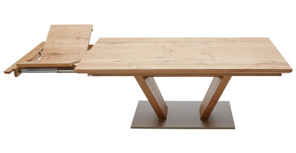 ESSTISCH Eiche furniert rechteckig Edelstahlfarben, Eichefarben - Edelstahlfarben/Eichefarben, Design, Holz/Metall (200/100/76cm) - Dieter Knoll