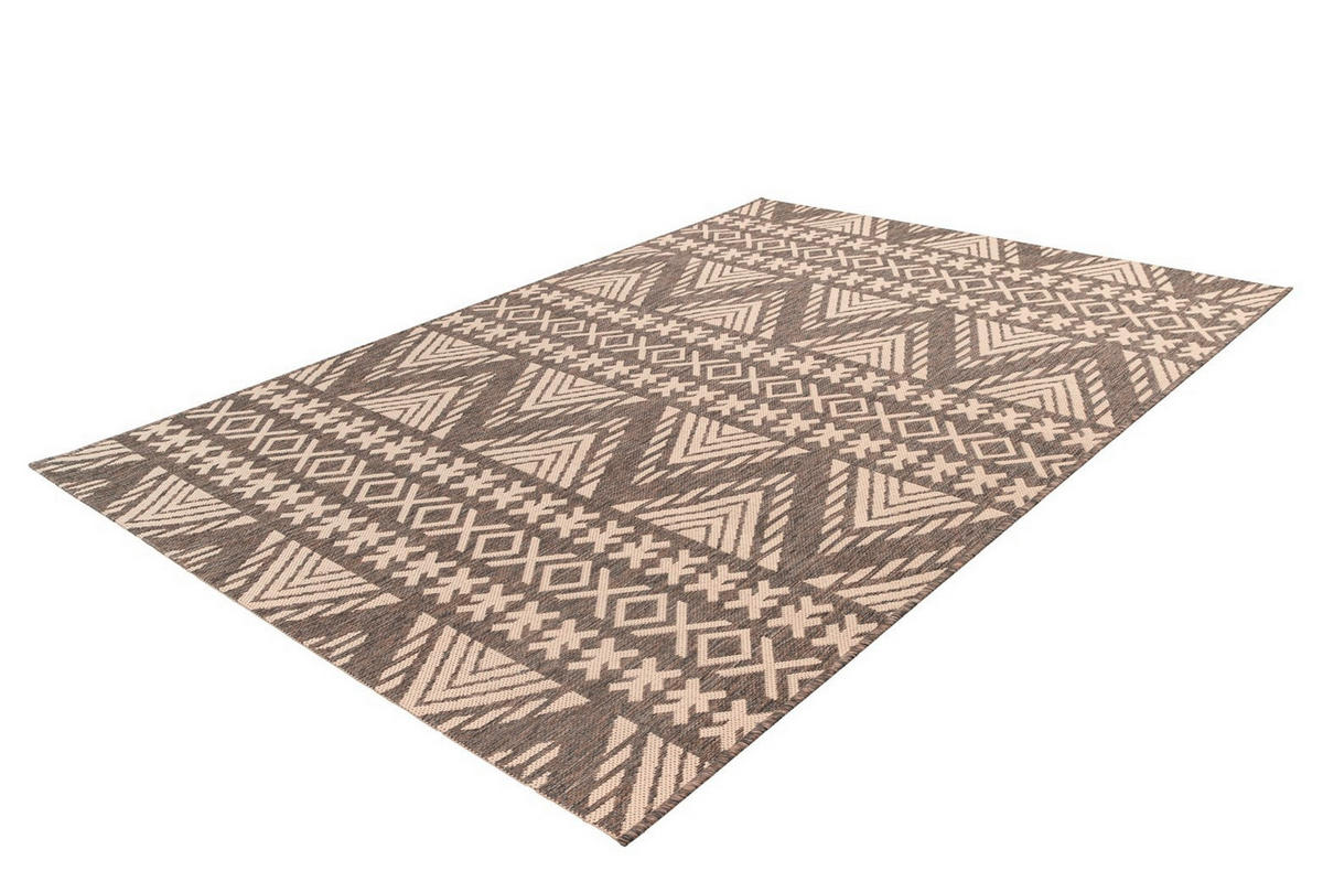 FLACHWEBETEPPICH 120/170 cm Splash 500 Braun / Creme  - Creme/Braun, Konventionell, Textil (120/170cm)