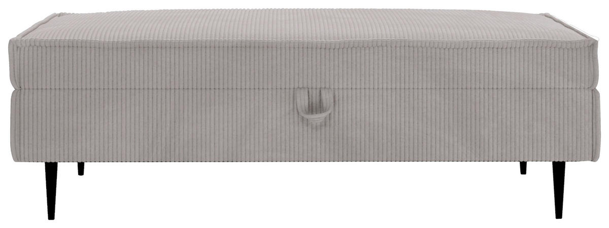 HOCKER in Textil Grau  - Schwarz/Grau, Design, Textil/Metall (135/45/75cm) - Livetastic