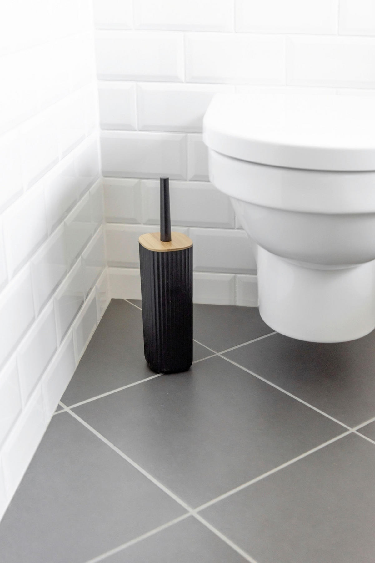 WC-BÜRSTENGARNITUR - Schwarz, Basics, Naturmaterialien/Kunststoff (10/36/10cm) - Wenko