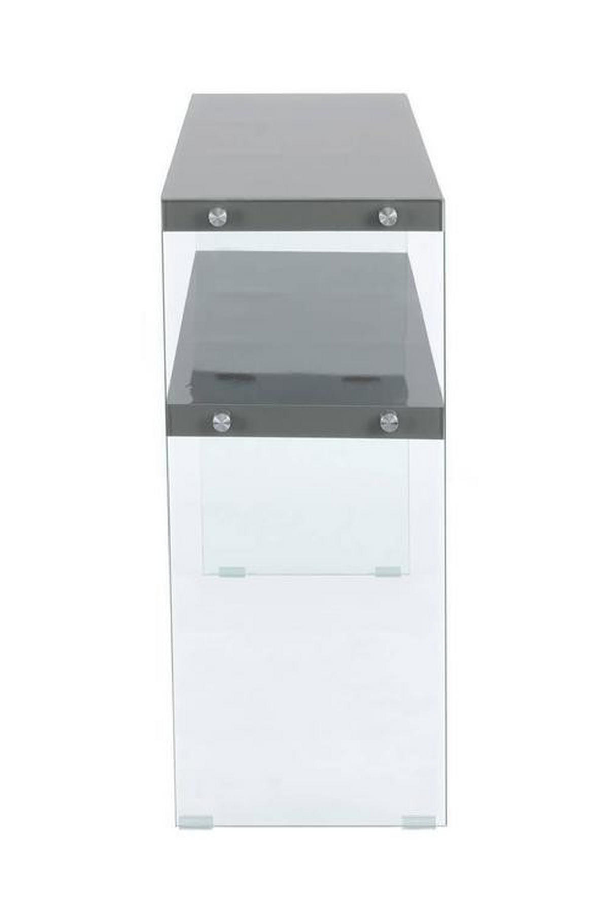 SIDOBORD i glas, trämaterial 32/110/75 cm  - klar/grå, Basics, trämaterial/glas (32/110/75cm) - Kayoom