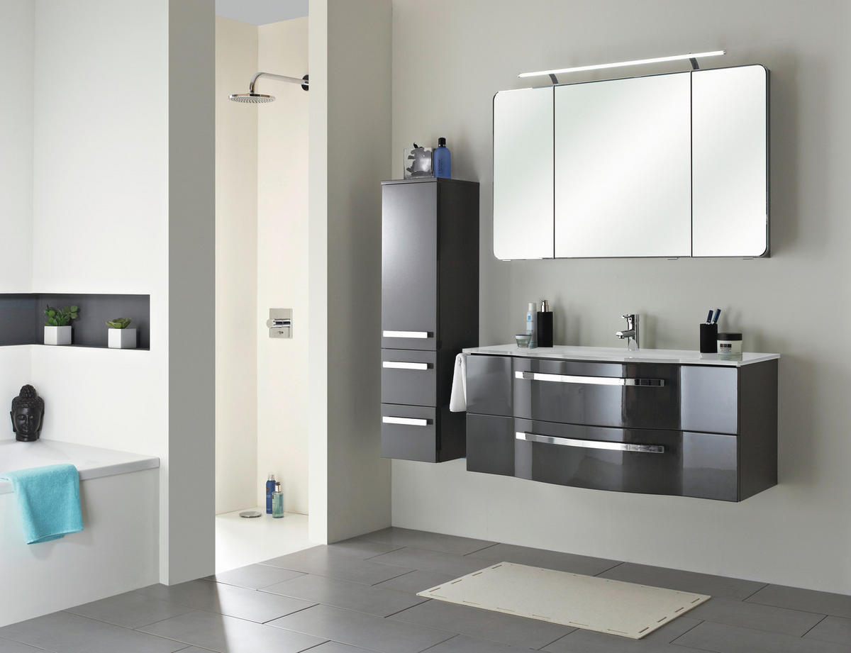 BADRUM 120 cm  - grå, Design, trämaterial/glas (120cm) - Sadena