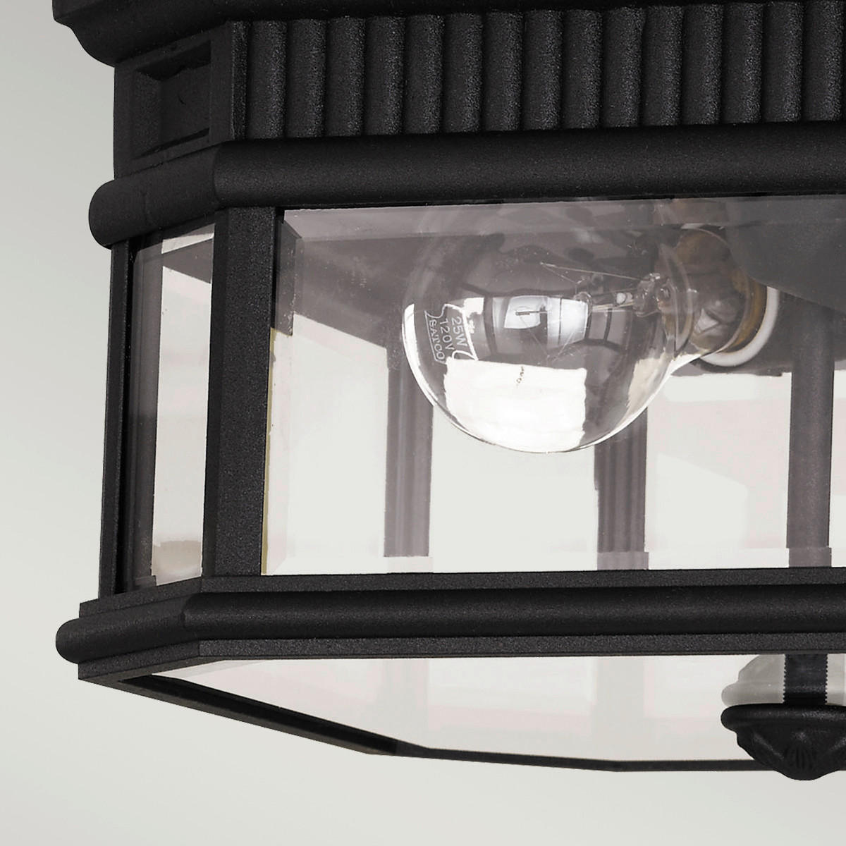 AUSSENDECKENLEUCHTE Cotsln 29.2/16.8 cm  - Schwarz, Konventionell, Glas/Metall (29.2/16.8cm) - Elstead Lighting