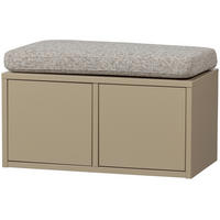 GARDEROBENBANK - Schlammfarben/Khaki, Design, Holz/Textil (80/47/44cm) - Livetastic