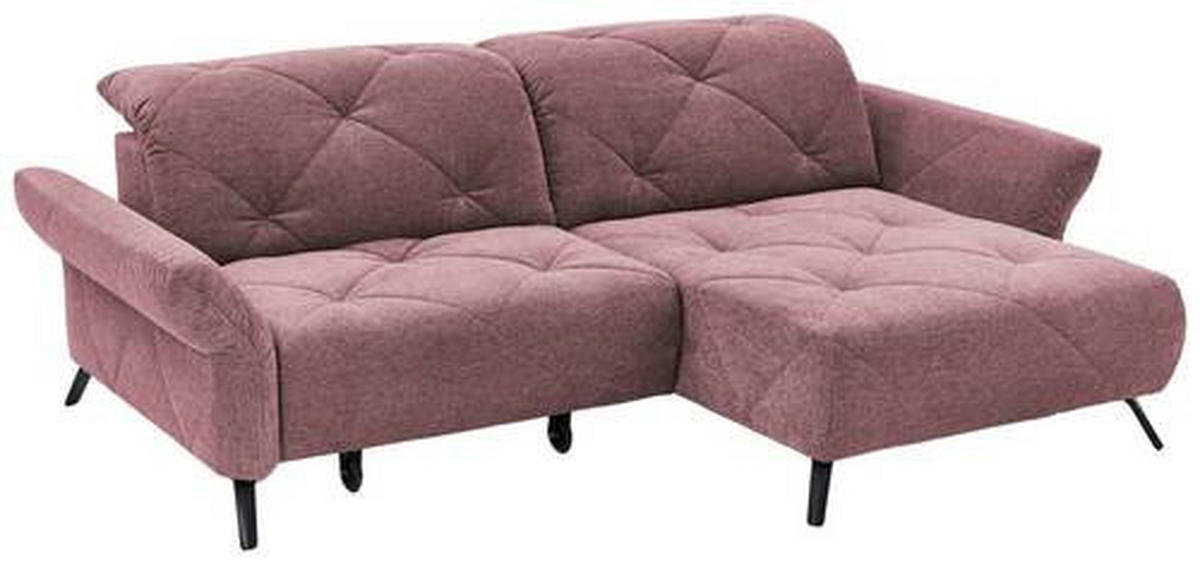 ECKSOFA in Webstoff Flieder  - Flieder/Schwarz, Design, Textil/Metall (244/173cm) - Moderano