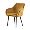 ARMLEHNSTUHL  in Samt  - Senfgelb/Schwarz, MODERN, Textil/Metall (61/85/60cm) - Livetastic