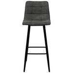 BARHOCKER Mikrofaser Grau, Schwarz Stahl  - Schwarz/Grau, Design, Textil/Metall (42/104/51cm) - Carryhome