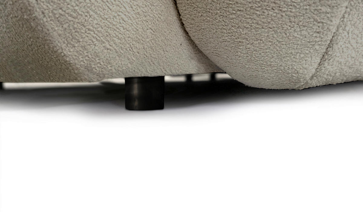 BIGSOFA Webstoff Hellgrau  - Hellgrau/Schwarz, KONVENTIONELL, Kunststoff/Textil (243/90,5/130cm) - Ambia Home