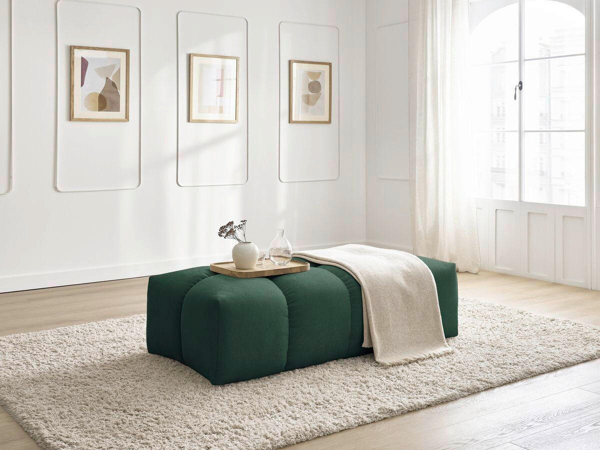 HOCKER EVEREST Struktur Grün  - Schwarz/Grün, MODERN, Kunststoff/Textil (140/70/40cm)