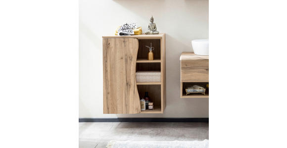 UNTERSCHRANK 60/79/35 cm   - Eiche Wotan/Silberfarben, Natur, Holzwerkstoff/Kunststoff (60/79/35cm) - Xora