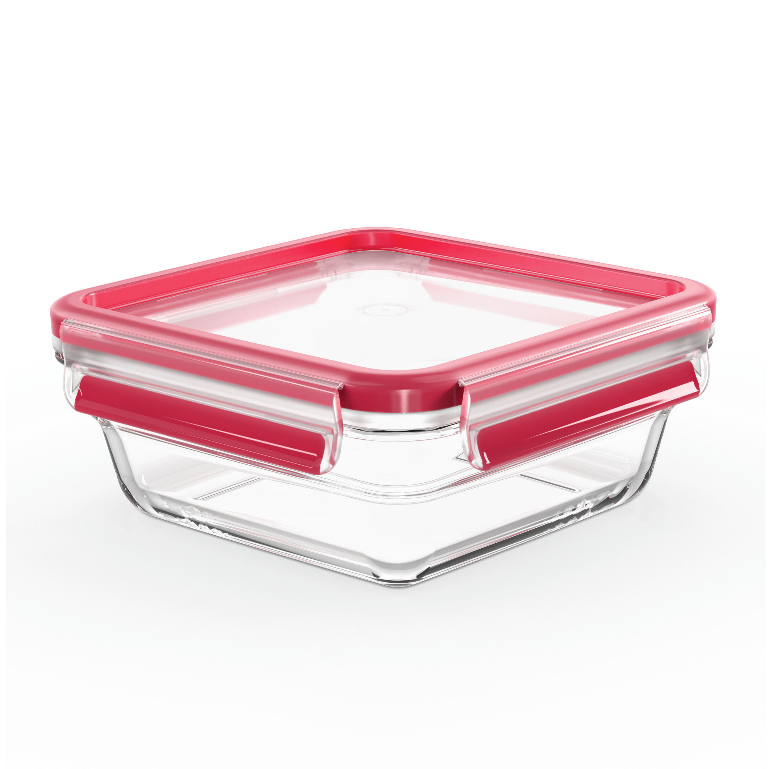 FRISCHHALTEDOSE Clip & Close 0,8 L  - Rot, KONVENTIONELL, Glas/Kunststoff (16,6/16,6/7cm) - Emsa
