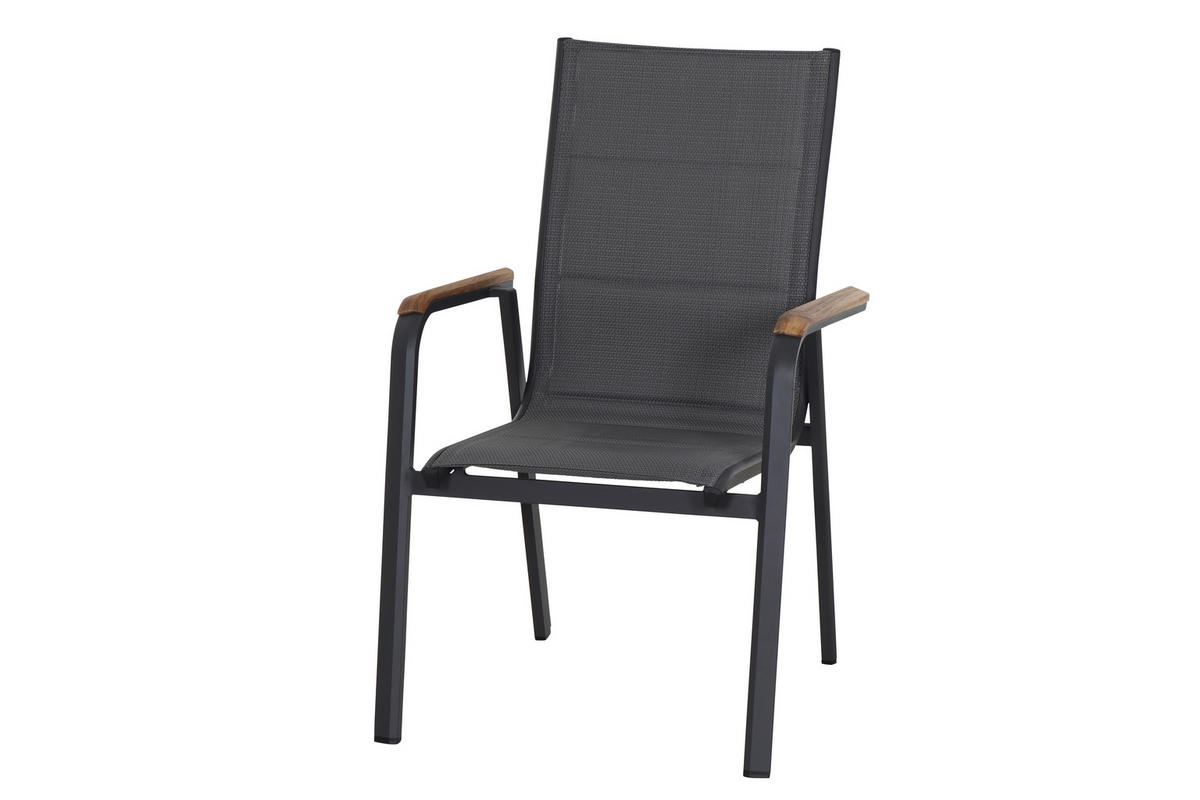 KLAPPSESSEL-SET in Holz, Metall, Kunststoff Anthrazit  - Anthrazit, Basics, Holz/Kunststoff (62,5/98/68cm) - Siena Garden