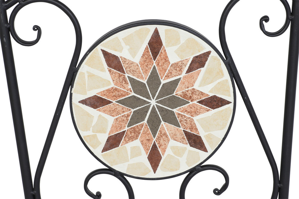 GARTENSTUHL Stahl Multicolor, Schwarz  - Multicolor/Schwarz, MODERN, Keramik/Metall (39/89,5/49,5cm) - Siena Garden