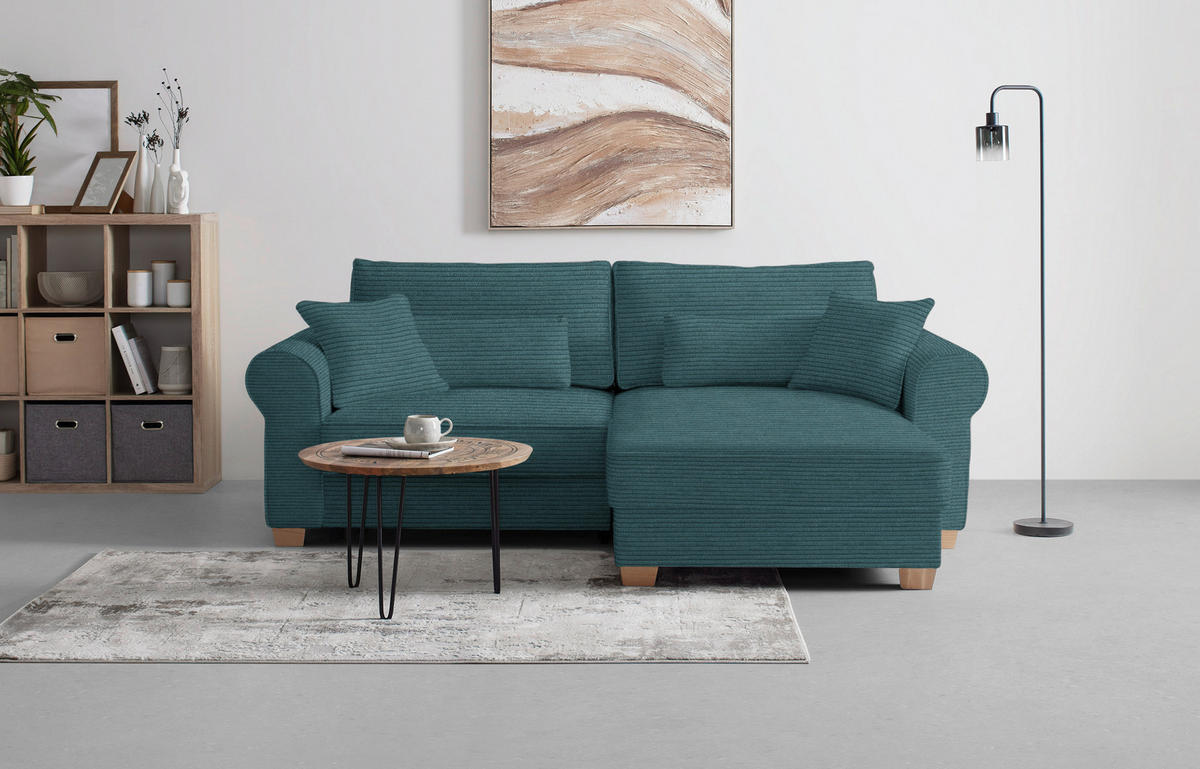 HÖRNSOFFA i petrol  - petrol, Modern, trämaterial/trä (255/185cm) - MID.YOU