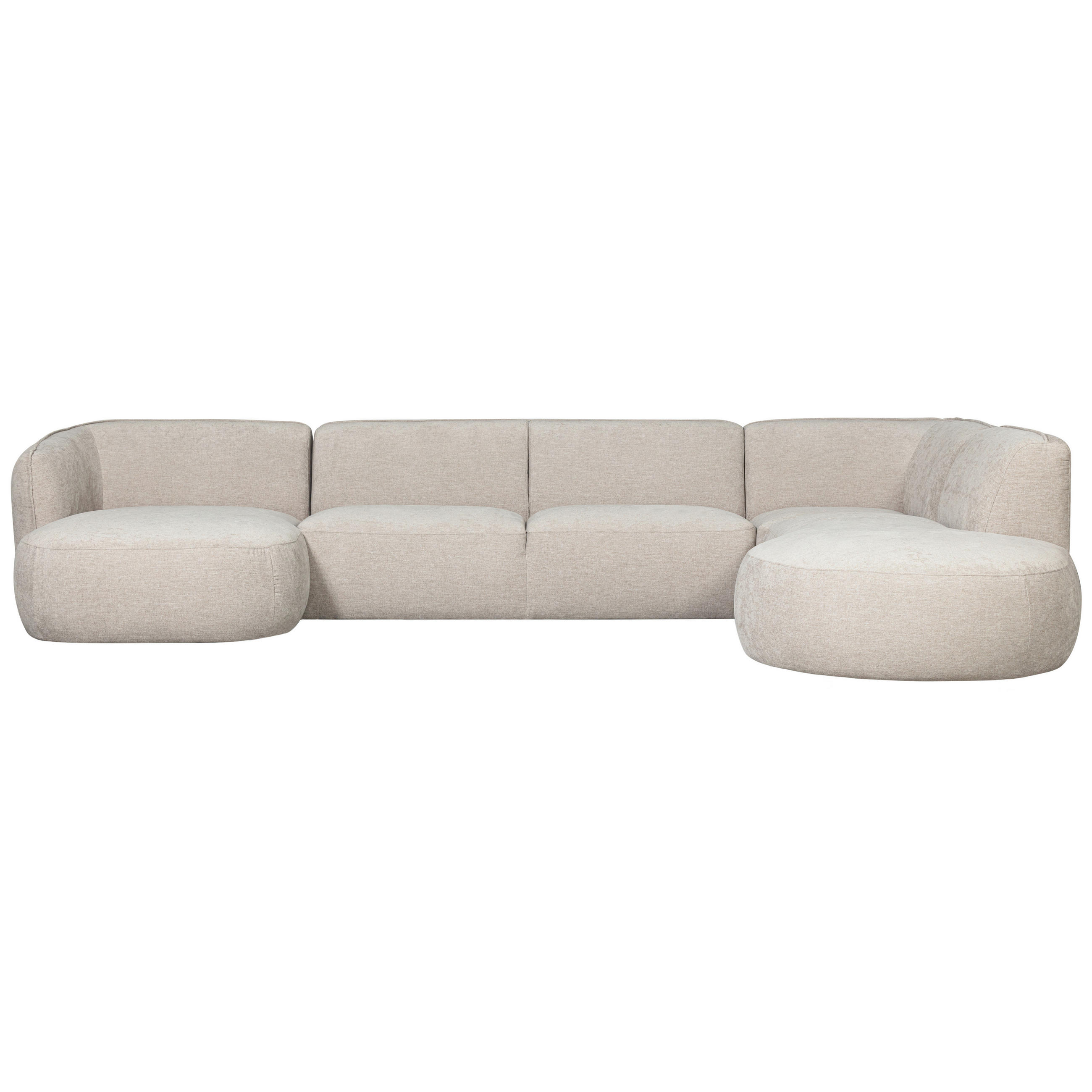 ECKSOFA Polly Sandfarben Webstoff  - Sandfarben/Schwarz, Design, Textil (150/353/245cm) - Livetastic