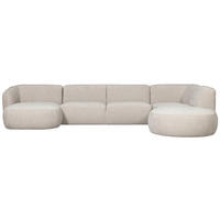 ECKSOFA Polly Sandfarben Webstoff  - Sandfarben/Schwarz, Design, Textil (150/353/245cm) - Livetastic
