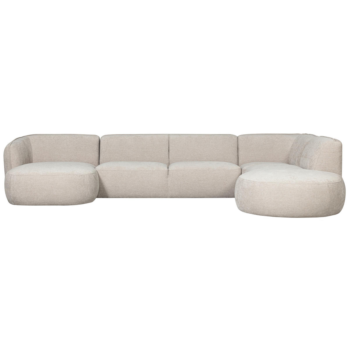 ECKSOFA Polly Sandfarben Webstoff  - Sandfarben/Schwarz, Design, Textil (150/353/245cm) - Livetastic