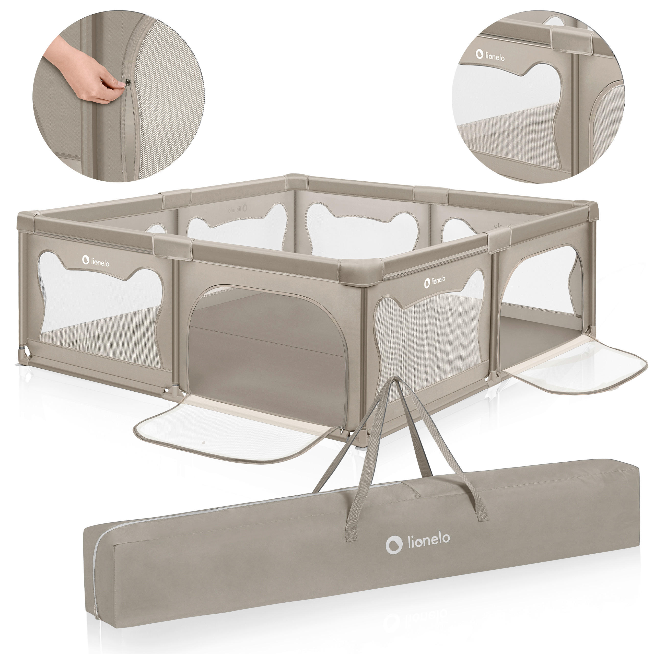LAUFGITTER Willow  187/207/68 cm  - Beige, Basics, Kunststoff (187/207/68cm) - Lionelo
