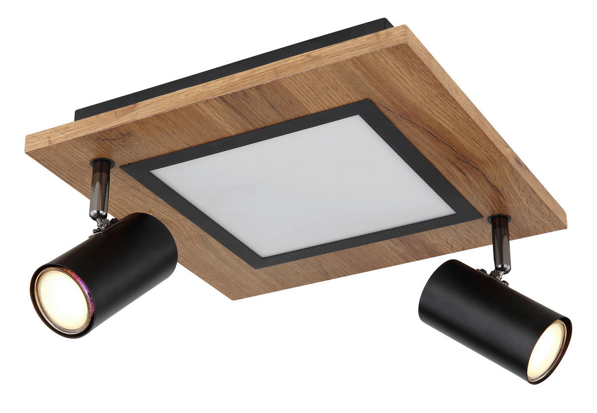 STROPNA LED-SVETILKA   //3000 K/230 V/ - črna/opal, Design, kovina/umetna masa (30/30/18cm) - Globo