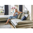 ECKSOFA Silberfarben Echtleder  - Silberfarben/Schwarz, Design, Leder/Metall (308/195cm) - Dieter Knoll