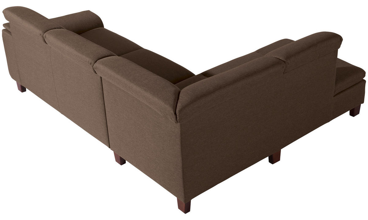 ECKSOFA in Flachgewebe Sahara  - Nussbaumfarben/Sahara, Design, Holz/Textil (247/187cm) - Max Winzer