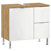 WASCHBECKENUNTERSCHRANK 60/56/34 cm  - Chromfarben/Eichefarben, KONVENTIONELL, Holzwerkstoff/Metall (60/56/34cm) - Germania