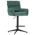 BARHOCKER Cord Grün Stoffauswahl, Sitzfläche 360° drehbar  - Schwarz/Grün, Design, Textil/Metall (54/98-120/58cm) - Novel