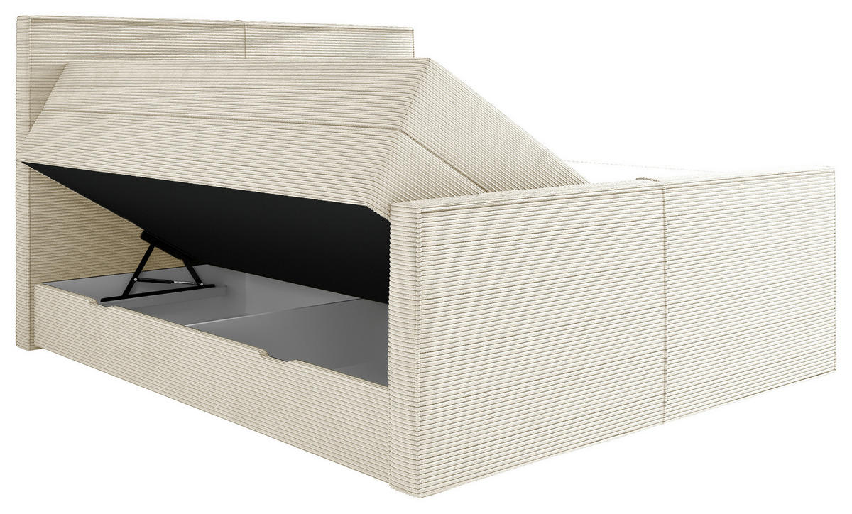 BOXSPRINGBETT 160/200 cm  in Beige  - Beige, MODERN, Textil (160/200cm) - Livetastic