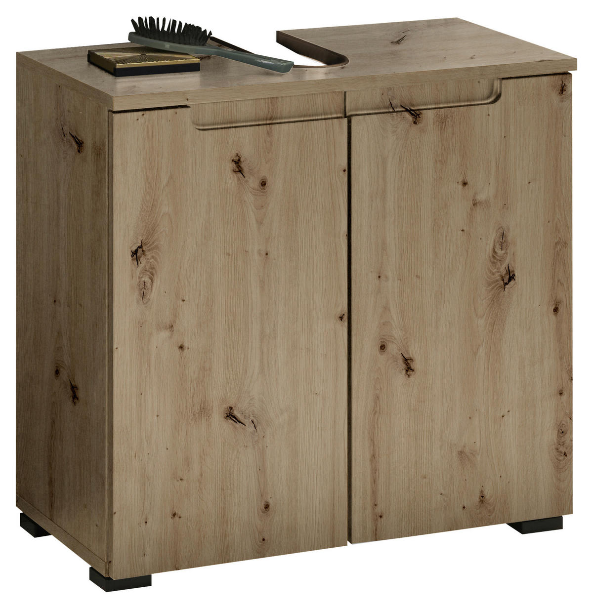 WASCHBECKENUNTERSCHRANK 60/57/32 cm  - Schwarz/Eiche Artisan, Modern, Holzwerkstoff/Kunststoff (60/57/32cm) - MID.YOU