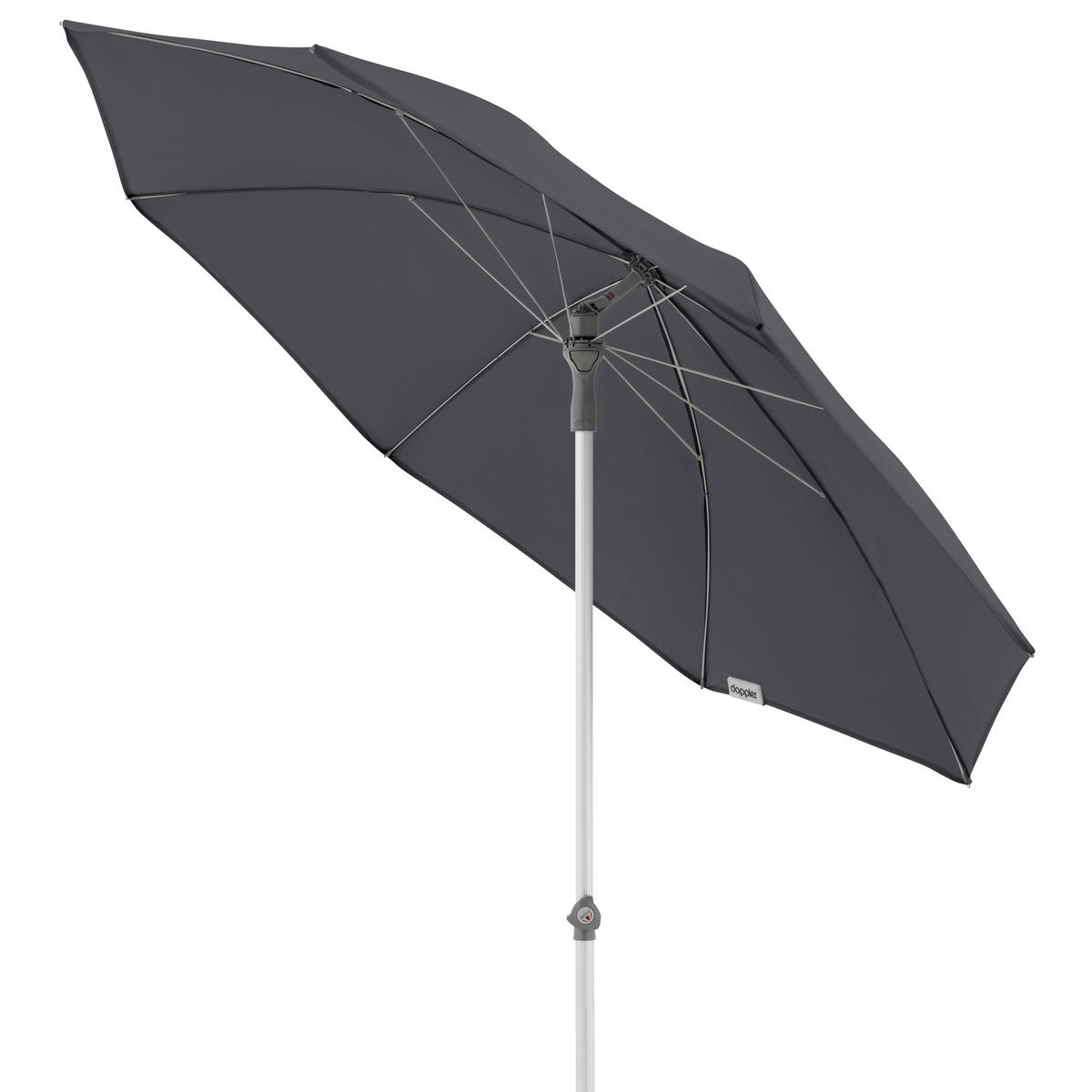 SONNENSCHIRM 200 cm Anthrazit  - Anthrazit/Silberfarben, KONVENTIONELL, Textil/Metall (200/200cm) - Doppler