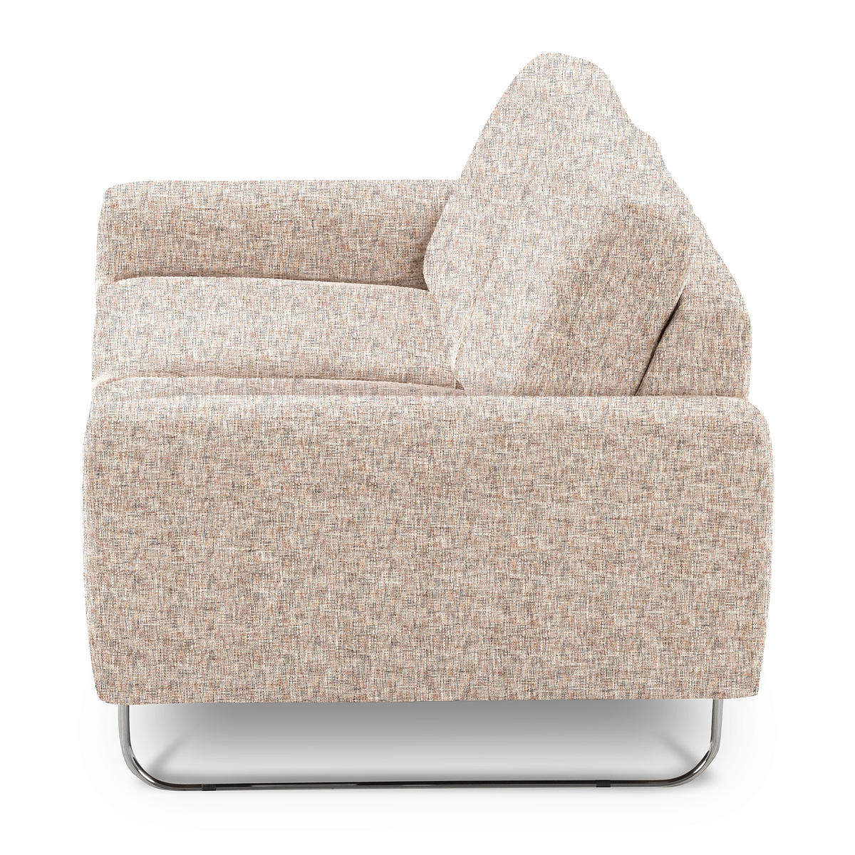 3-SITZER-SOFA SPRING in Webstoff Blau, Gelb, Rot, Weiß Modern  - Chromfarben/Blau, Design, Textil/Metall (187/85/92cm) - Livetastic