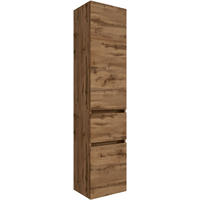 HOCHSCHRANK 40/180/35 cm  - Eiche Wotan/Silberfarben, MODERN, Holzwerkstoff/Kunststoff (40/180/35cm) - Held