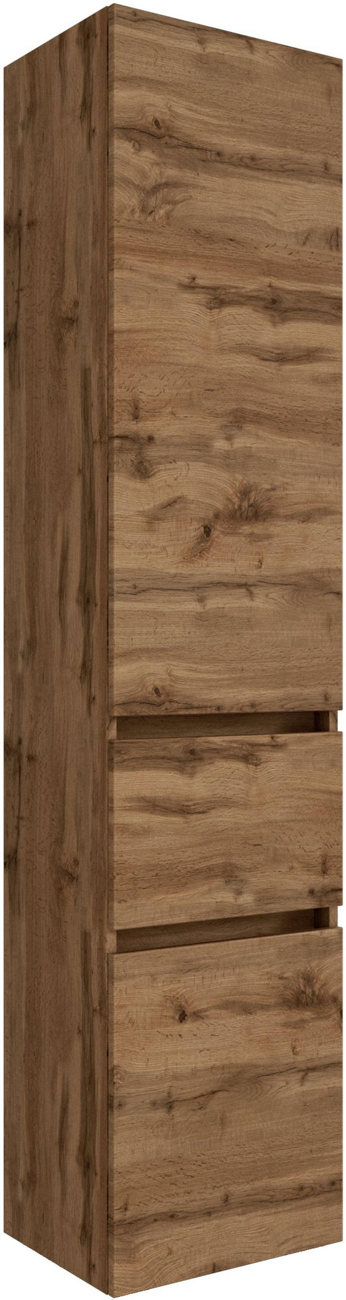 HOCHSCHRANK 40/180/35 cm  - Eiche Wotan/Silberfarben, MODERN, Holzwerkstoff/Kunststoff (40/180/35cm) - Held