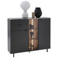 HIGHBOARD Anthrazit  141,2/120,1/40 cm  - Anthrazit/Schwarz, Design, Glas/Holz (141,2/120,1/40cm) - Dieter Knoll