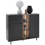 HIGHBOARD Anthrazit  141,2/120,1/40 cm  - Anthrazit/Schwarz, Design, Glas/Holz (141,2/120,1/40cm) - Dieter Knoll