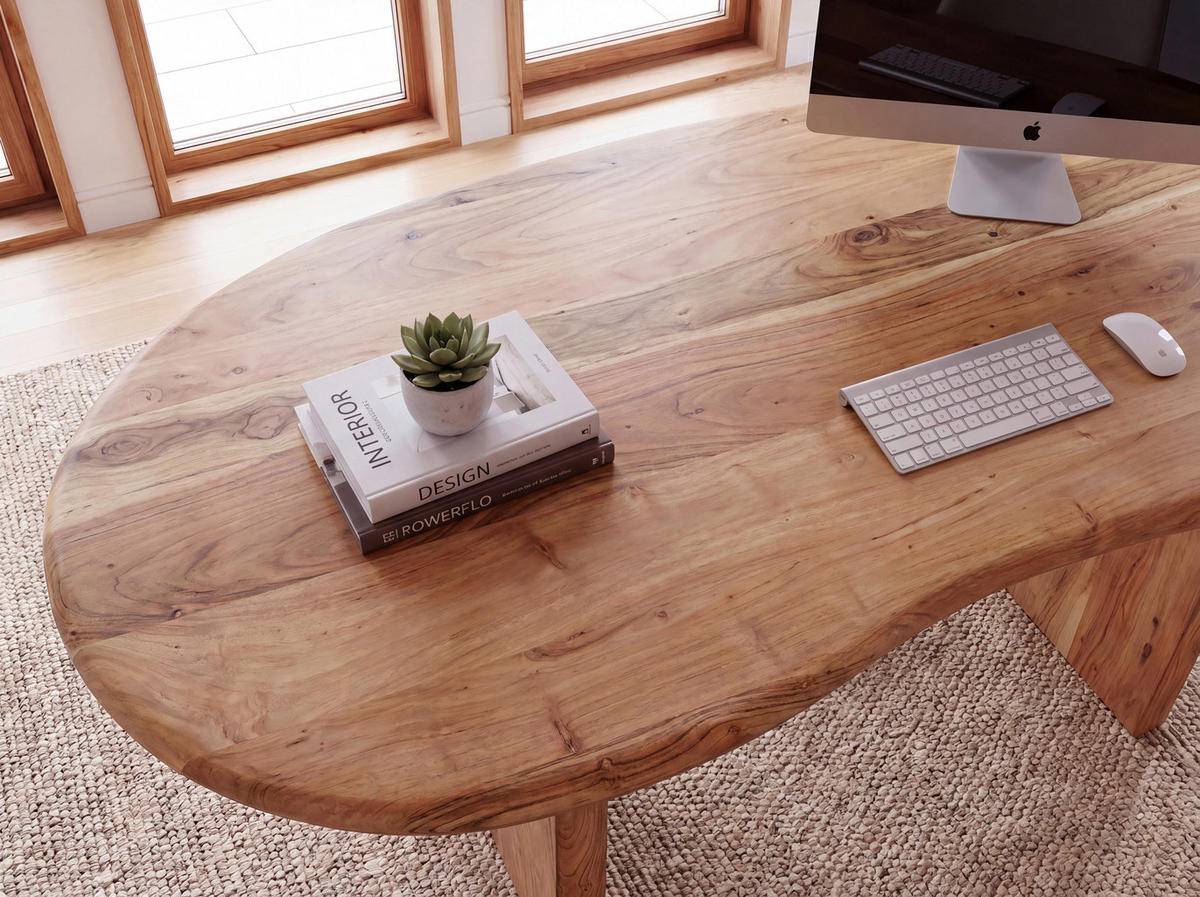 SCHREIBTISCH  Akaziefarben  - Akaziefarben, Design, Holz (180/76/90cm) - Livetastic