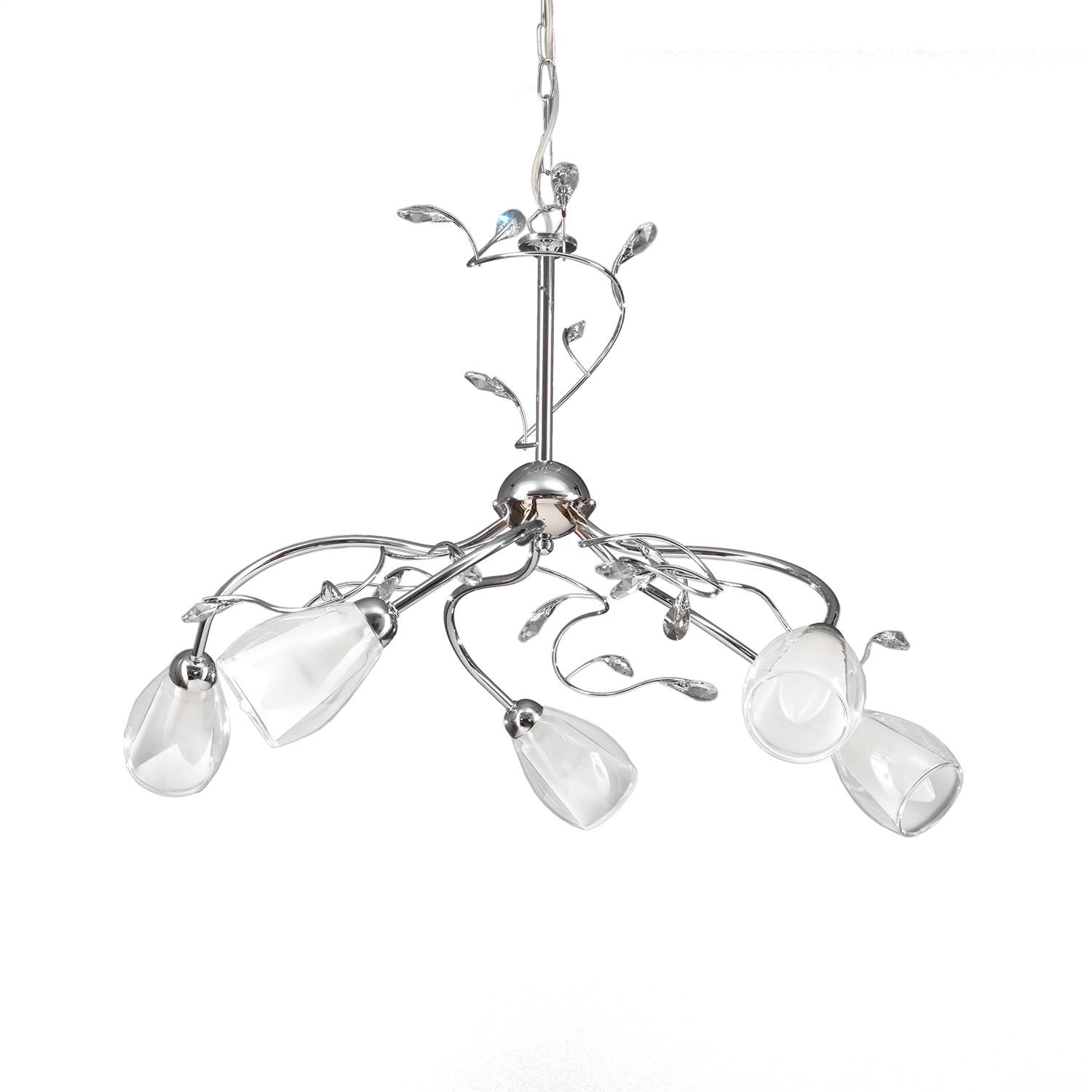 KRONLEUCHTER 80/80/110 cm   - Chromfarben, Basics, Glas/Metall (80/80/110cm)