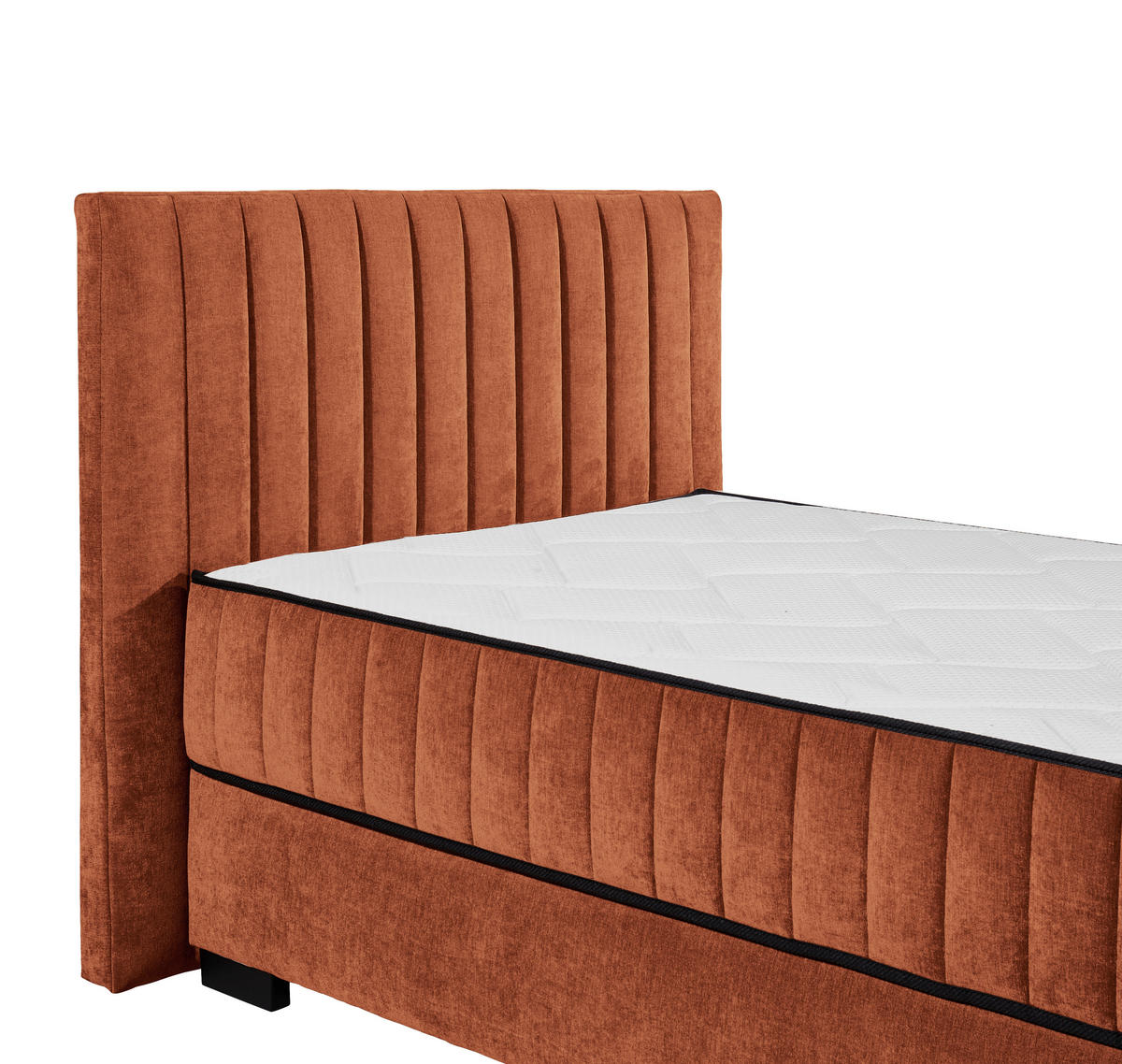 BOXBETT 120/200 cm  in Cognac  - Cognac/Schwarz, Modern, Holzwerkstoff/Kunststoff (120/200cm) - MID.YOU
