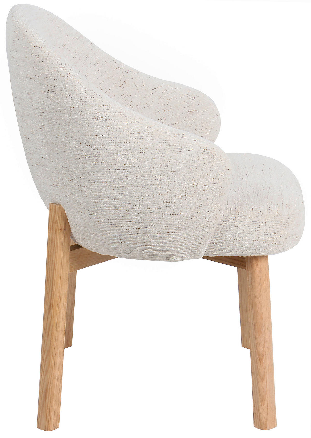 ARMLEHNSTUHL  in Samt  - Beige/Naturfarben, MODERN, Holz/Textil (58/82/60cm) - MID.YOU