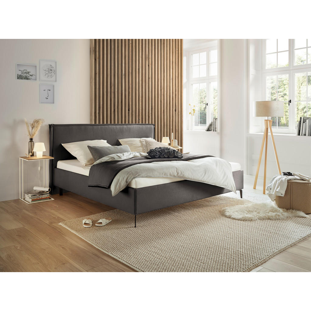 Thumbnail - Musterring Polsterbett Elos, Anthrazit, Schwarz, Textil, 200x200 cm, Dgm, gepolstertes Kopfteil, in verschiedenen Größen...