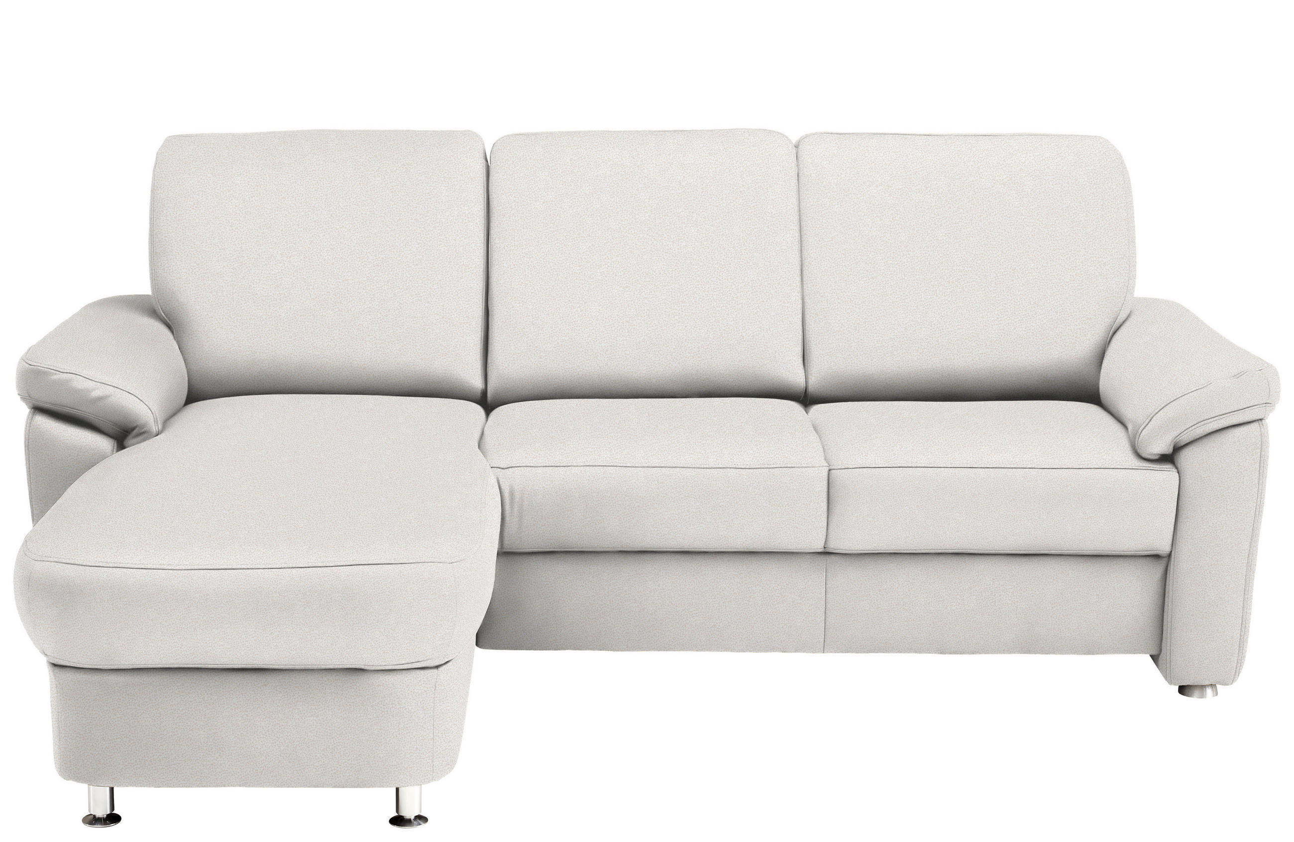 ECKSOFA in Flachgewebe Creme  - Chromfarben/Creme, Konventionell, Textil/Metall (163/250cm) - Beldomo System