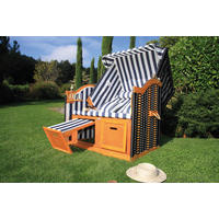 STRANDKORB Blau, Weiß  - Blau/Weiß, Basics, Holz/Textil (116/160/72cm) - Acamp