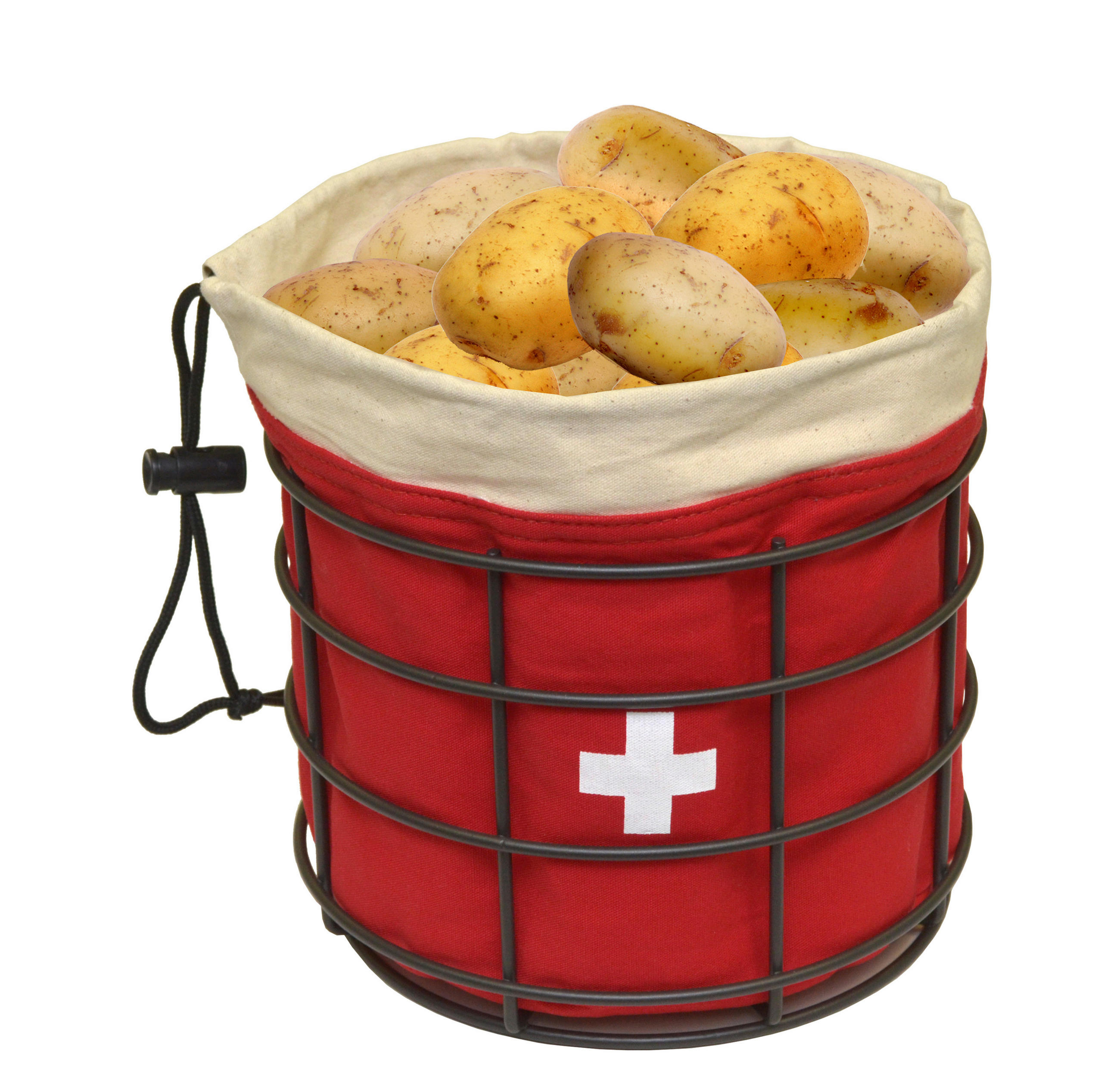 AUFBEWAHRUNGSBOX  - Weiss/Rot, Basics, Textil (20,00/21cm) - Heidi Cheese Line